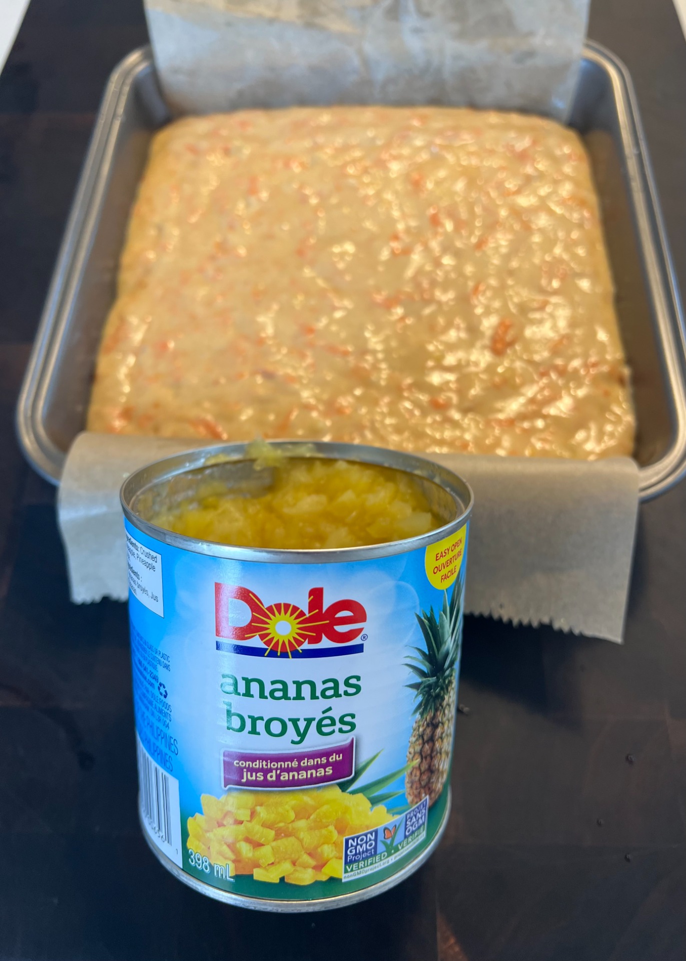 Ananas broyés de l'épicerie